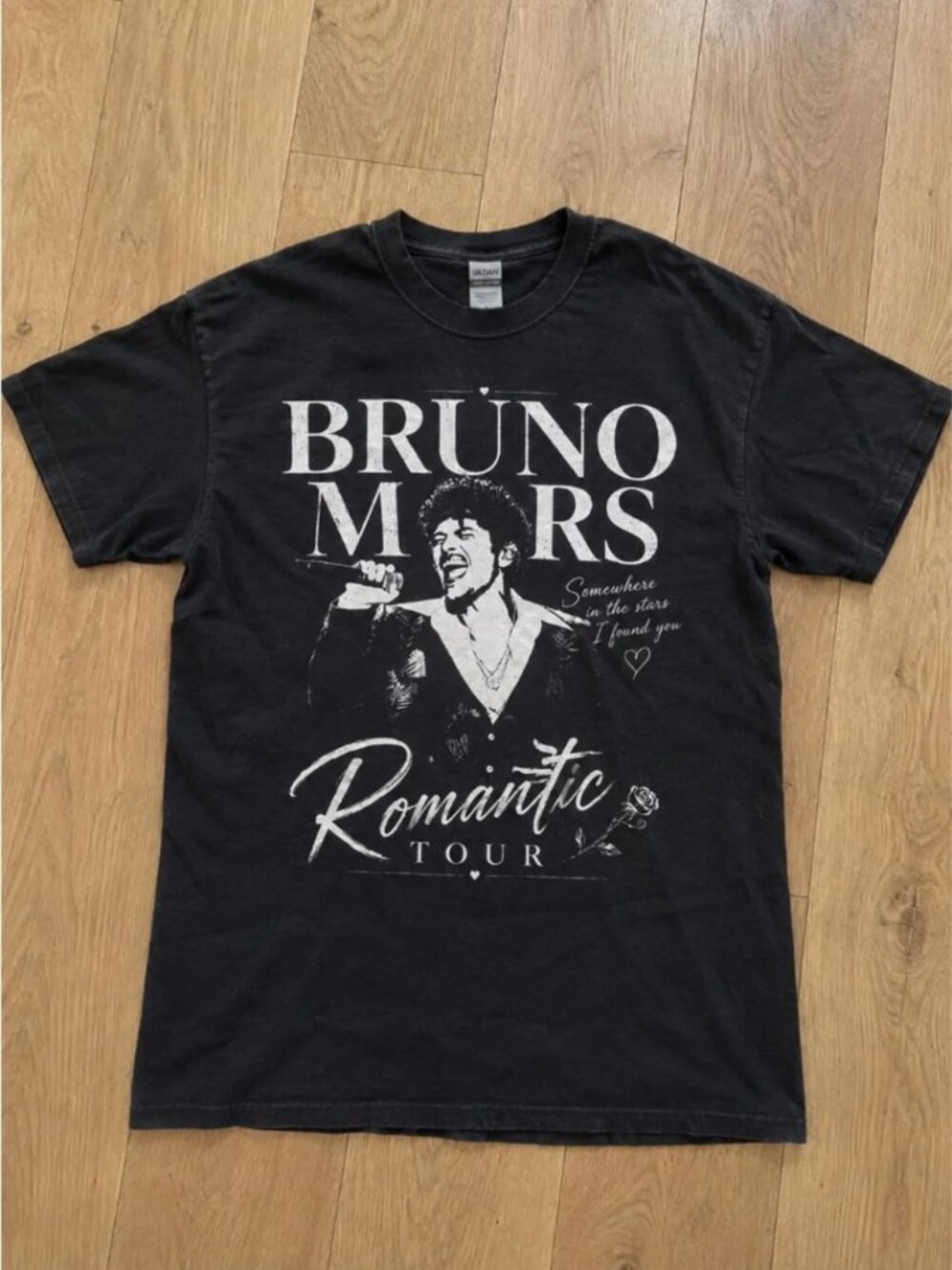 Bruno Mars “Romantic Tour” Graphic T-Shirt | Gildan Heavy Cotton | Black Unisex